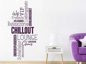 Wandtattoo Wortwolke Chillout Lounge
