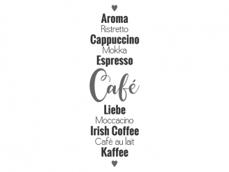 Wandtattoo Kaffeeworte Motivansicht