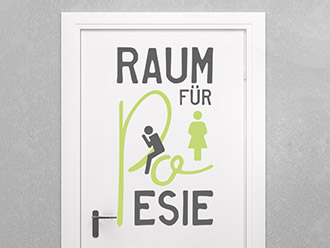 Wandtattoo WC Schild Raum für Poesie