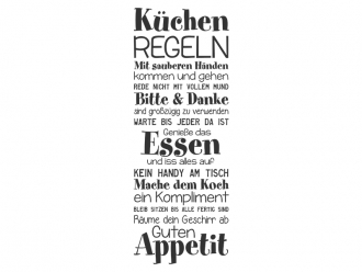 Wandtattoo Küchenregeln Motivansicht