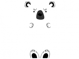 Wandtattoo Türdekoration Teddybär Motivansicht