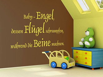 Wandtattoo Baby - Engel, dessen Flügel schrumpfen...