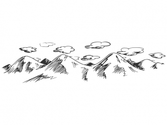 Wandtattoo Skizze Berglandschaft Motivansicht