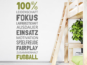 Wandtattoo 100 Prozent Fußball