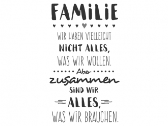 Wandtattoo Familie mit Herz Motivansicht