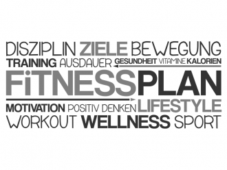 Wandtattoo Fitnessplan Motivansicht