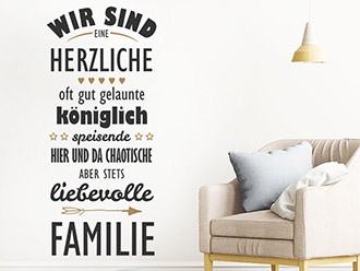 Wandtattoo Wir sind eine herzliche Familie