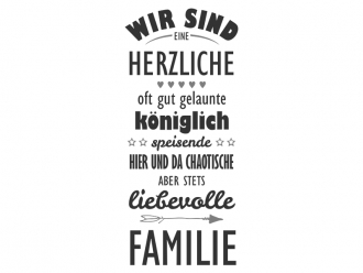 Wandtattoo Wir sind eine herzliche Familie Motivansicht