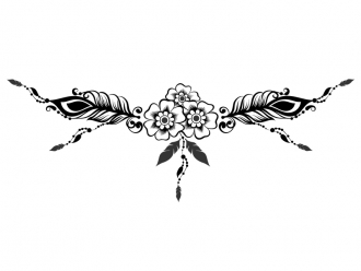 Wandtattoo Ornament aus Federn Motivansicht