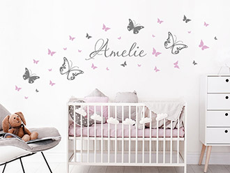 16 Schmetterlinge Wohnzimmer Geburt Kinderzimmer Baby WandTattoo Wandaufkleber