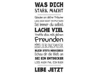 Wandtattoo Was dich stark macht Motivansicht