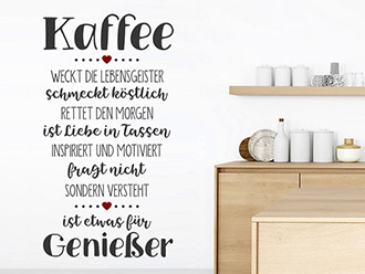 Wandtattoo Kaffee für Genießer