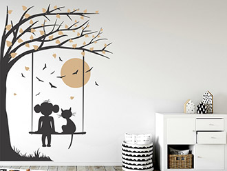 Wandsticker, Wandtattoo 'Katze' Kinderzimmer – Fancyspace