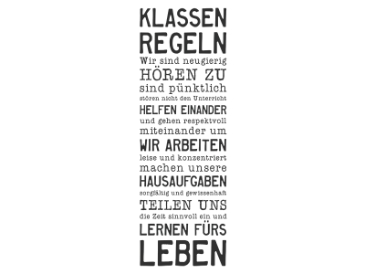 Wandtattoo Klassenregeln Lernen fürs Leben Motivansicht