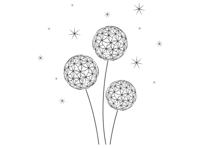 Wandtattoo Pusteblumen aus Sternen Motivansicht