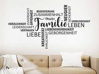 Wandtattoo Unsere Familienwerte