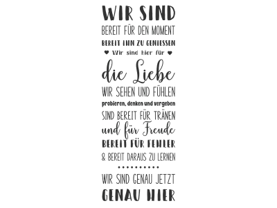 Wandtattoo Wir sind genau hier Motivansicht