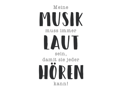 Wandtattoo Musik Laut Hören Motivansicht