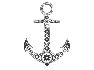 Wandtattoo Anker mit Ornamenten Motivansicht