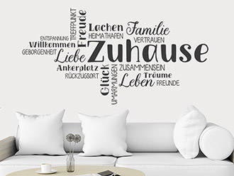 Wandtattoo Zuhause in Worten