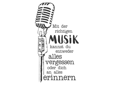 Wandtattoo Mit der richtigen Musik Motivansicht