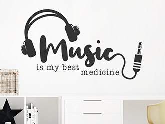 Wandtattoo Music is my best medicine