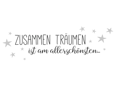 Wandtattoo Zusammen träumen mit Sternen Motivansicht