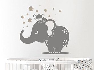 Wandtattoo Elefant und Maus