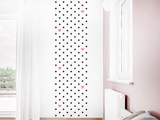 Wandtattoo Wandbanner Dots mit Herzen