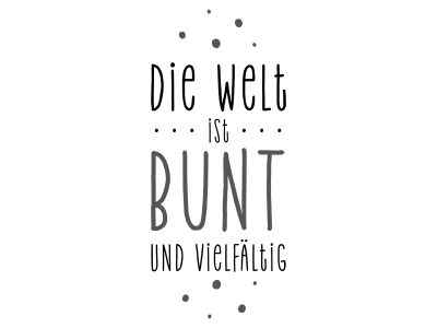 Wandtattoo Die Welt ist bunt Motivansicht