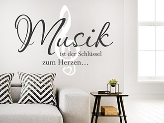 Wandtattoo Musik ist der Schlüssel