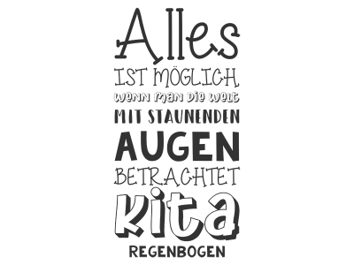 Wandtattoo Alles ist möglich Kita mit Name Motivansicht
