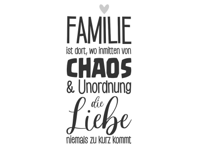 Wandtattoo Familie Chaos Liebe Motivansicht