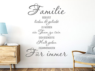 Wandtattoo Familie für immer