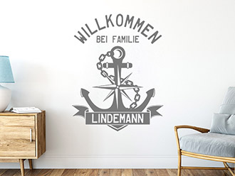 Wandtattoo Anker mit Wunschname