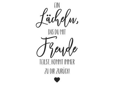 Wandtattoo Lächeln mit Freude Motivansicht