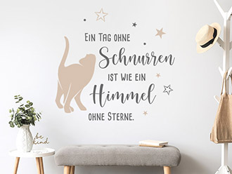 tjapalo® pk243 Wandtattoo Katzen Name wandtattoo futterplatz katze mit  Namen wandsticker katzenmotiv, Farbe: frühlingsgrün, Größe: B58xH37cm