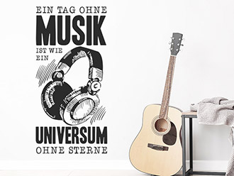 Wandtattoo Ein Tag ohne Musik