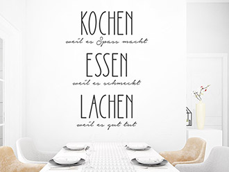 Wandtattoo Kochen Essen Lachen