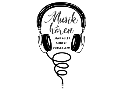 Wandtattoo Musik hören Motivansicht