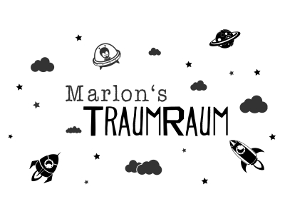 Wandtattoo Traumraum mit Wunschname Motivansicht