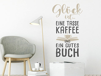 Wandtattoo Glück ist eine Tasse Kaffee