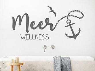 Wandtattoo Meer Wellness mit Anker