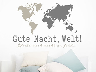 Wandtattoo Gute Nacht Welt