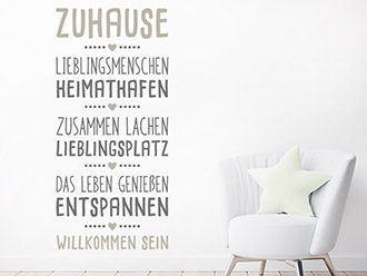 Wandtattoo Zuhause willkommen sein