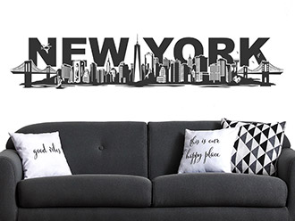 Wandtattoo Skyline New York Schriftzug