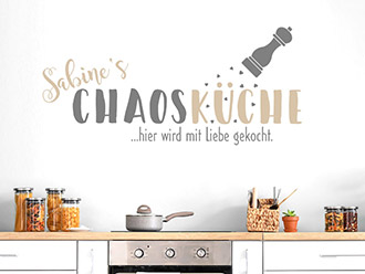 Wandtattoo Chaos Küche mit Wunschname