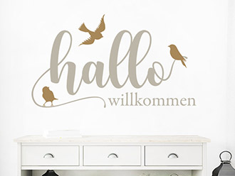 Wandtattoo Hallo Willkommen