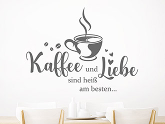 Wandtattoo Kaffee und Liebe