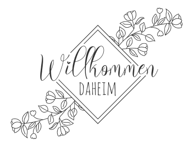 Wandtattoo Vintage Willkommen daheim Motivansicht